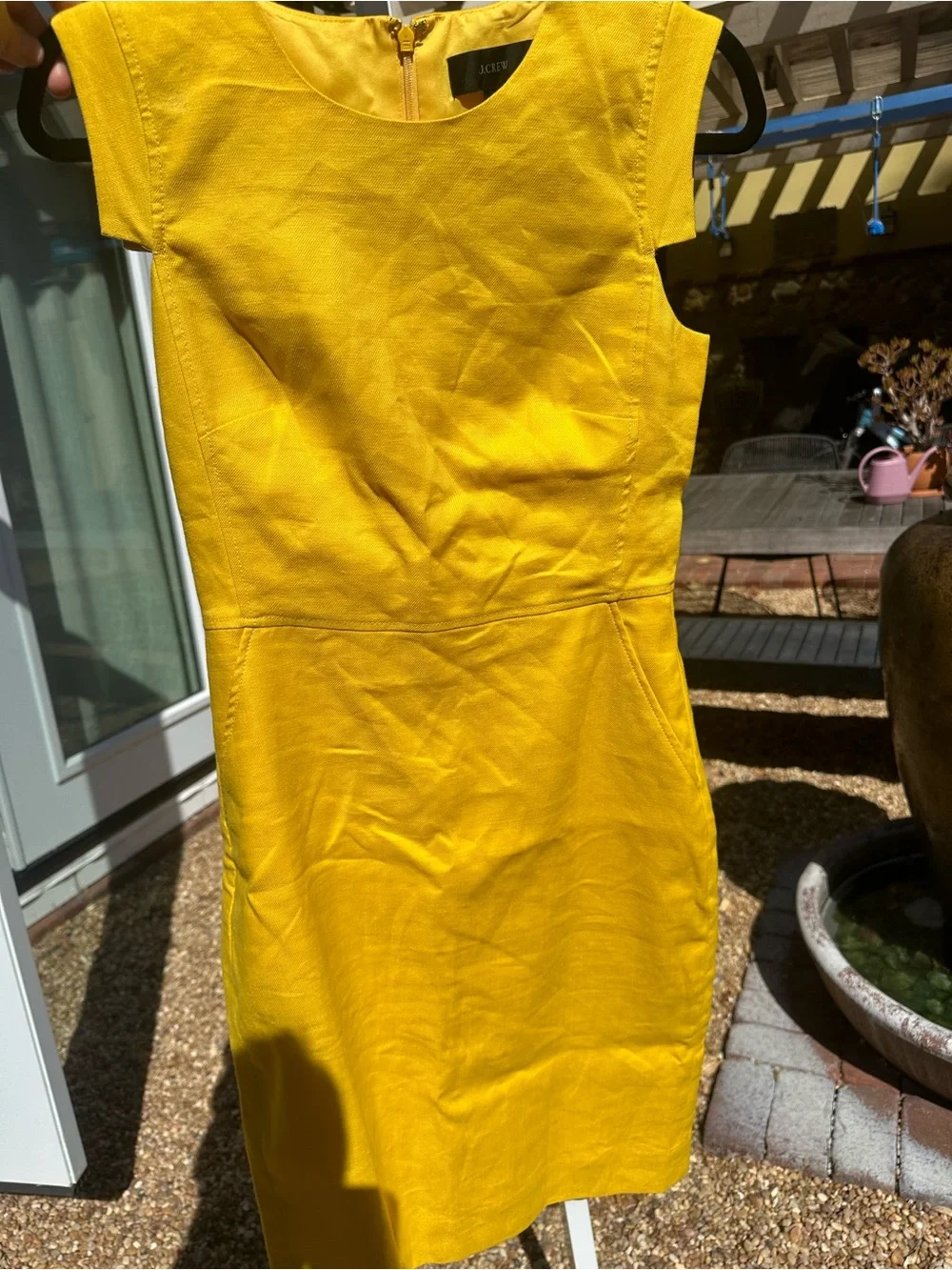 J. Crew Yellow Resume Cap Sleeve Sheath Dress
